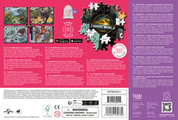 Rückseite des Puzzlekartons mit Beschreibungen, Sicherheitshinweisen und weiteren Informationen