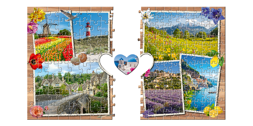 Puzzlestanze zum Motiv "Sehnsuchtsorte"